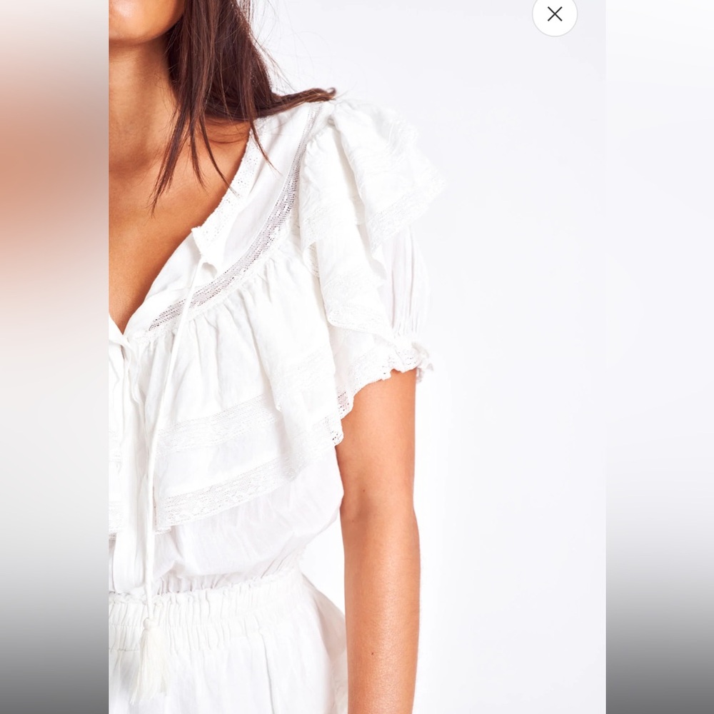 Love Shack Fancy Liv Cotton Ruffled Dress - Picture 2 of 5